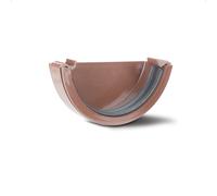 Polypipe 112mm Half Round External Stop End - Brown - RR107BR