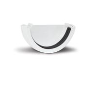 Polypipe 112mm Half Round External Stop End - White - RR107W