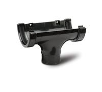 Polypipe 112mm Half Round Running Outlet - Black - RR105B