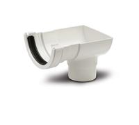 Polypipe 112mm Half Round Stop End Outlet - White - RR106W