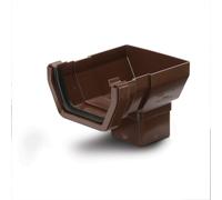 Polypipe 112mm Square Stop End Outlet - Brown - RS206BR