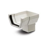Polypipe 112mm Square Stop End Outlet - White - RS206W