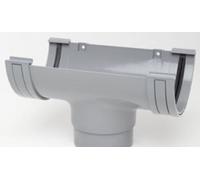 Polypipe 150mm (6") Half Round Gutter Running Outlet RL605g Grey