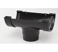 Polypipe 150mm (6") high Capacity Half Round Gutter Running Outlet RL605b Black
