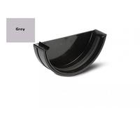 Polypipe 150mm Half Round External Stop End - Grey - RL607G