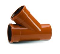 Polypipe 160mm Equal Junction Double Socket 45deg - Terracotta - UG606