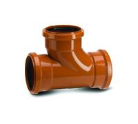 Polypipe 160mm Equal Junction Triple Socket 87.5deg - Terracotta - UG623