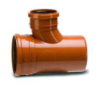 Polypipe 160mm Unequal Junction Triple Socket 87.5deg - 160 x 160 x 110mm - Terracotta - UG643