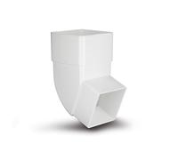 Polypipe 65mm Square Downpipe Offset Bend 112.5deg - White RS227W