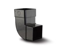 Polypipe 65mm Square Downpipe Offset Bend 92.5deg - Black RS232B