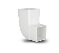 Polypipe 65mm Square Downpipe Offset Bend 92.5deg - White RS232W