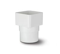 Polypipe 65mm Square Downpipe to Round Adaptor - White RS231W