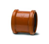 Polypipe Double Socket Slip Coupling (No Centre Stop) - 110mm - Terracotta - UG400