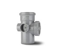 Polypipe Grey 110mm Access Pipe Single Socket 3 Boss SA43