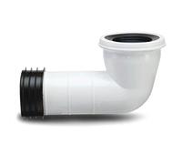Polypipe Kwickfit 4" 110mm Bent 90 Degree WC Toilet Pan Connector White SK42
