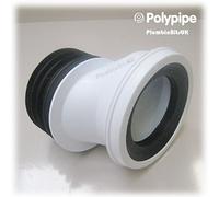 Polypipe Kwickfit 4" 110mm Offset 40mm Down WC Toilet Pan Connector White SK52