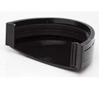 Polypipe Polyflow Deep Capacity [Black] External STOPEND RD507 for 117mmx 75mm PVCu Half Round deepline guttering Systems