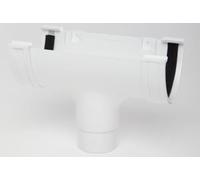 Polypipe Polyflow Deep Capacity [White] Running Outlet RD505 for 117mmx 75mm PVCu Half Round deepline guttering Systems