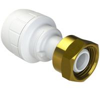 Polypipe Polyplumb Enhanced, Straight Tap Connector, 15mm X3/4", White, Pb71534Ew