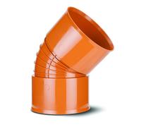 Polypipe PolySewer Double Socket Bend - 150mm x 45deg - Terracotta - PS603 (Inc Seal)