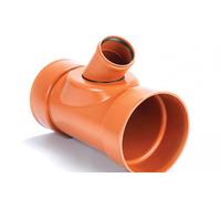 Polypipe PolySewer Unequal Junction Triple Socket EN1401 - 150mm x 110mm x 45deg - Terracotta - PS635RS (Inc Seal)