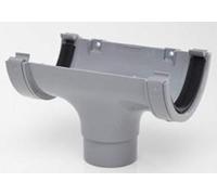 POLYPIPE RR105 GREY Running Outlet for 112mm half round guttering system