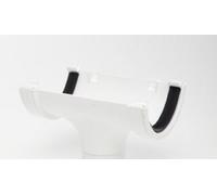 POLYPIPE RR105 White Running Outlet for 112mm Half Round guttering System
