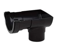 POLYPIPE RR106 Black Stop End Outlet for 112mm Half Round guttering System
