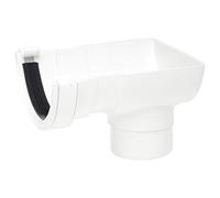 POLYPIPE RR106 White Stop End Outlet for 112mm Half Round guttering System