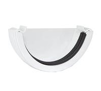 POLYPIPE RR107 White External Stopend for 112mm Half Round guttering System