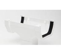 POLYPIPE RS205 White Running Outlet for 112mm Square guttering System