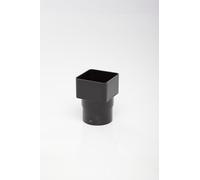 POLYPIPE RS231 Black Downpipe Adaptor 65mm Square to 68mm Round