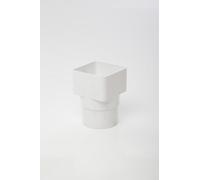 POLYPIPE RS231 White Pipe Adaptor Square to Round for 65mm downpipe guttering System