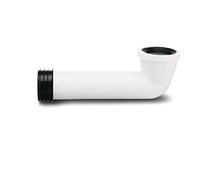 Polypipe SK50 90 Degree "S" Kwik Fit Pan Connector with 390 mm Leg, White, 110 mm