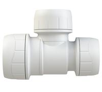 PolyPlumb Branch One End Reduced Tee 28 x 22 x 22mm Enhanced White PB1528EW