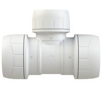PolyPlumb Branch Reduced Tee 28 x 28 x 22mm Enhanced White PB1128EW