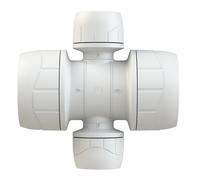PolyPlumb Double Sided Manifold Socket/Socket 2 Port 22mm x 10mm Enhanced White PB2822EW