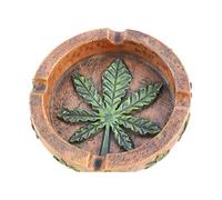 PolyPlus Marijuana Pot Leaf Weed Cigarette Ashtray for Outdoors and Indoors Use - Modern Christmas Holiday Home Decor Tabletop Ash Tray for Smokers - Nice Gift for Men and Women