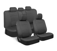 PolyPro Car Seat Covers Full Set (Solid Charcoal) - Front and Rear Split Bench Car Seat Cover, Easy to Install, Interior Covers for Auto Truck Van SUV