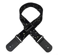 Polypro Webbing Guitar Strap with Leather Ends Black(Black)