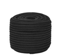 Polypropylene Boat Rope Full Black, 12mm x 100m Marine Anchor Line, Braided Dock Line for Sailing, Boating, and Yachting
