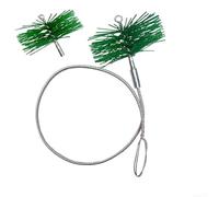 Polypropylene Chimney Sweep Kit, Duct Vent Cleaning Set with Nylon Bristles for M12 Thread, Metal Handle, 6 Inch Green Pipe Cleaning Brush(2 Brush head)