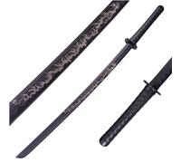 Polypropylene Katana Sword - Japanese Training Samurai Sword, Blunt Longsword, Martial Arts Practice, Safe, Easy, Cosplay, Black, Dragon, Fire, for Men Women and Childre, Fire