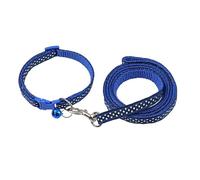 Polypropylene Navy Blue Dog Collar and Leash Set With Dot Shape 1CM Wide Adjustable Collar 120CM Pet Leash For Easy Walking Kitten/Puppy