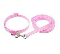 Polypropylene Pink Dog Collar and Leash Set With Dot Shape 1CM Wide Adjustable Collar 120CM Pet Leash For Easy Walking Kitten/Puppy