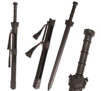 Polypropylene Plastic Martial Sword，Traditional Black Broadsword，Plastic Sword for Role-Playing and Stage Performance