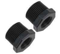 Polypropylene PP 1in - 1/2in Female - Male Pipe Threaded Reducing Bush 2pc