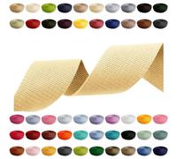 Polypropylene Webbing Strap 2m 5m 10m 50m, 50 Colors, Width 10mm 15mm 20mm 25mm 30mm 40mm 50 mm Bag Strap Polypropylene Ideal for DIY Projects, Handicrafts (122) Cream, 20mm x 10m
