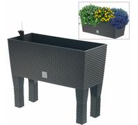 Polyrattan flower bench with irrigation 60cm planter flower box plant trough