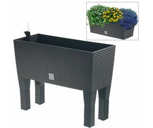 Polyrattan flower bench with irrigation 80cm planter flower box plant trough